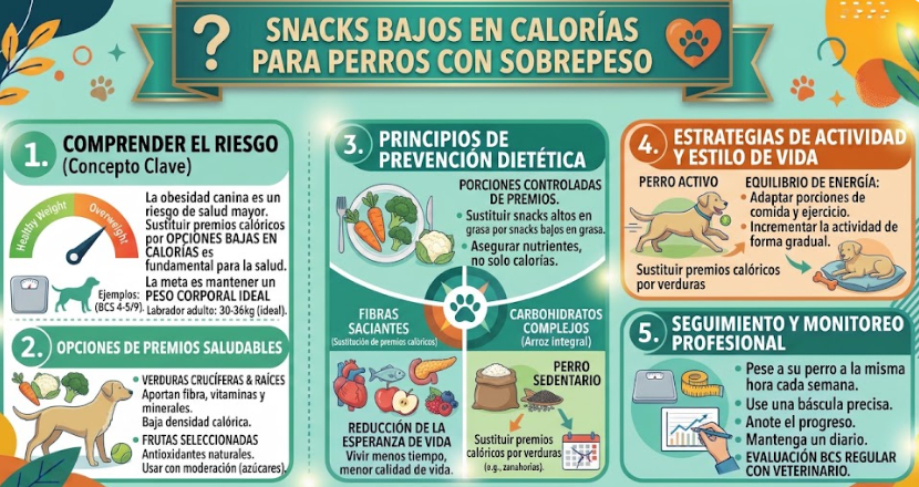 Snacks naturales bajos en calorías para perro: zanahoria, calabacín y arándanos