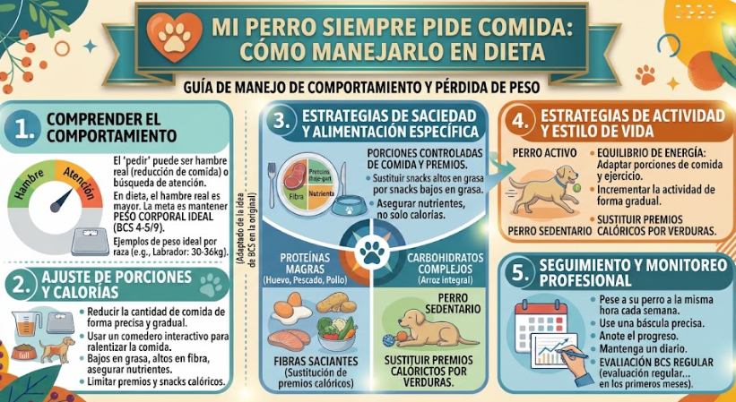 Perro sentado junto a la mesa pidiendo comida mientras su dueño come